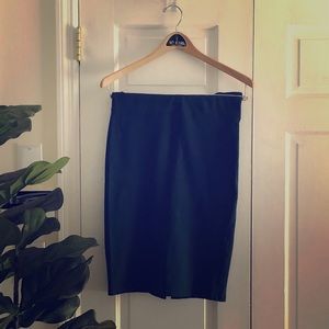 Tropical green fitted pencil skirt